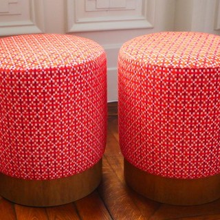 Changement de couverture Paire de Poufs