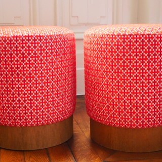 Changement de couverture Paire de Poufs